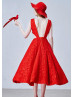 Beaded Lace Corset Back Tea Length Classic Evening Dress